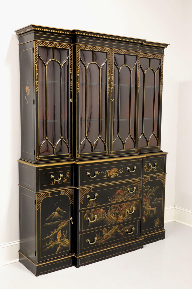 UNIONNATIONAL Chinoiserie Hand Painted Breakfront Secretary Desk China