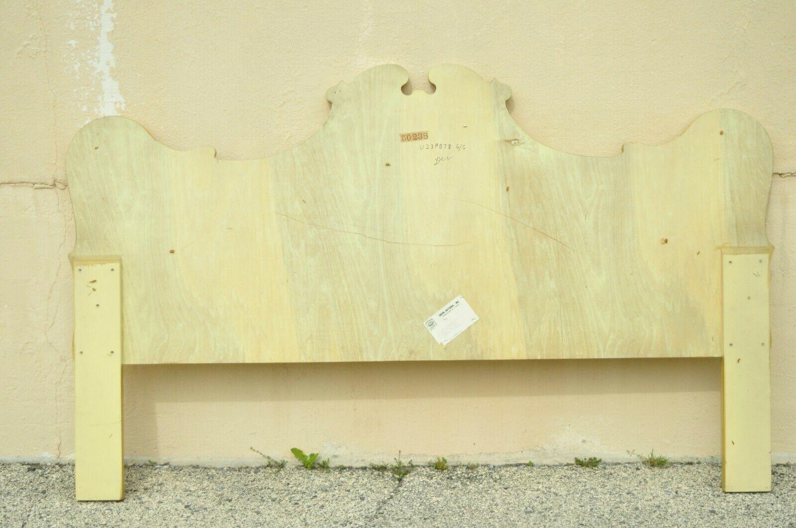 Union National Chinoiserie Yellow Paint Decorated King Size Bed Headboard 4