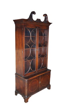 Union National English George III Style Mahogany China Cabinet Bookcase