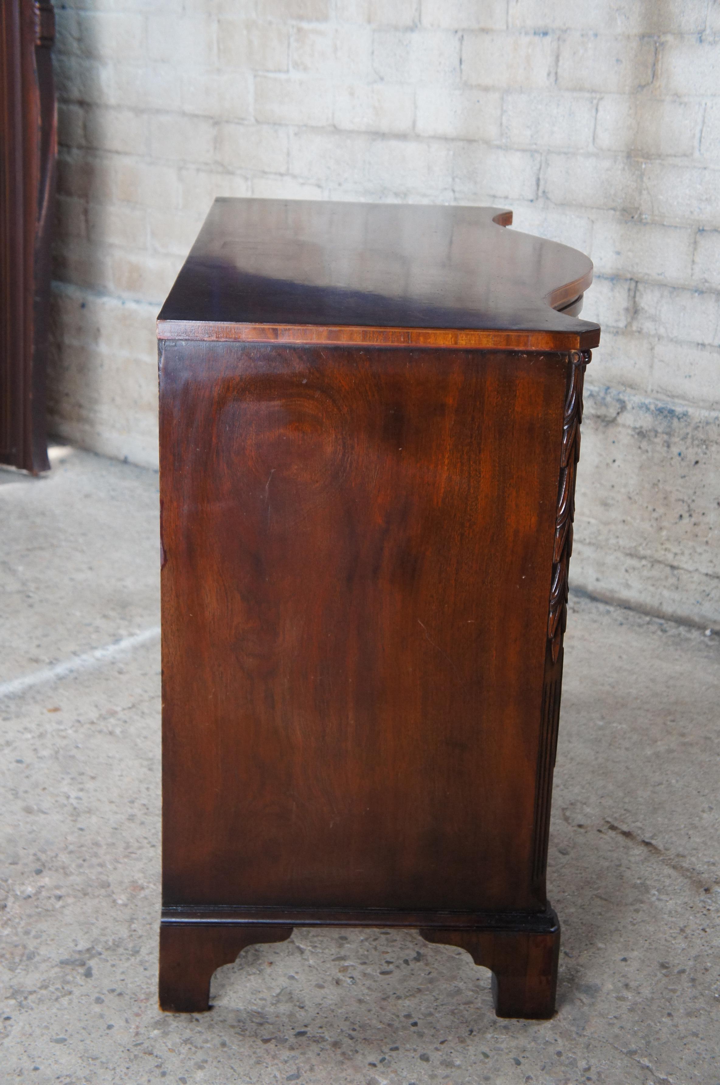 Union National Georgian Style Serpentine Mahogany Bachelors Chest Buffet Dresser For Sale 8