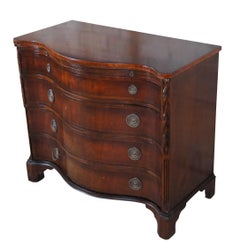 Union National Style Georgian Mahogany Serpentine Bachelors Chest Buffet Dresser