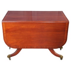 Union National Mid Century Duncan Phyfe Style Mahogany Drop Leaf Dining Table