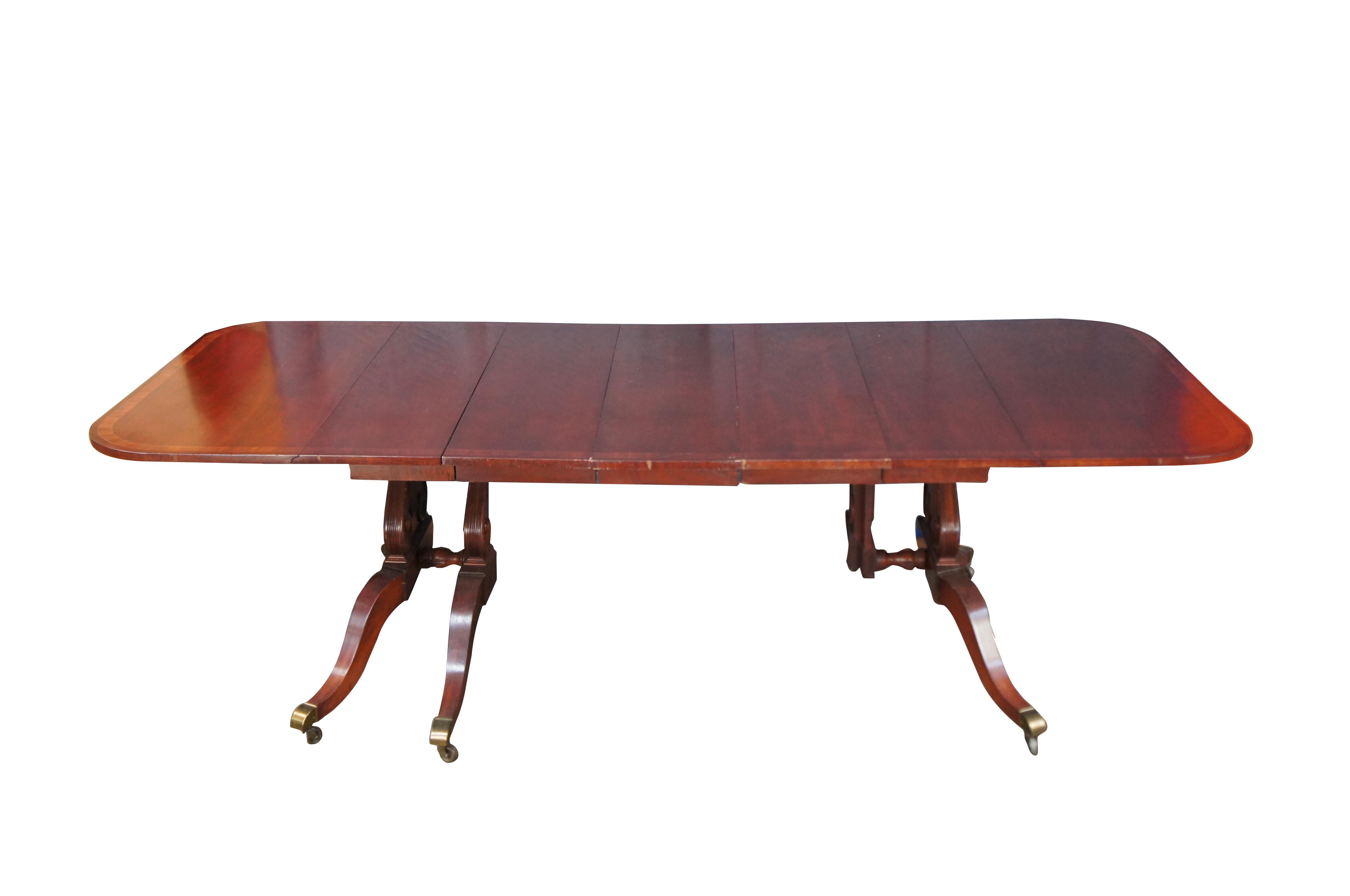 Federal Union National Mid Century Duncan Phyfe Style Mahogany Drop Leaf Dining Table For Sale