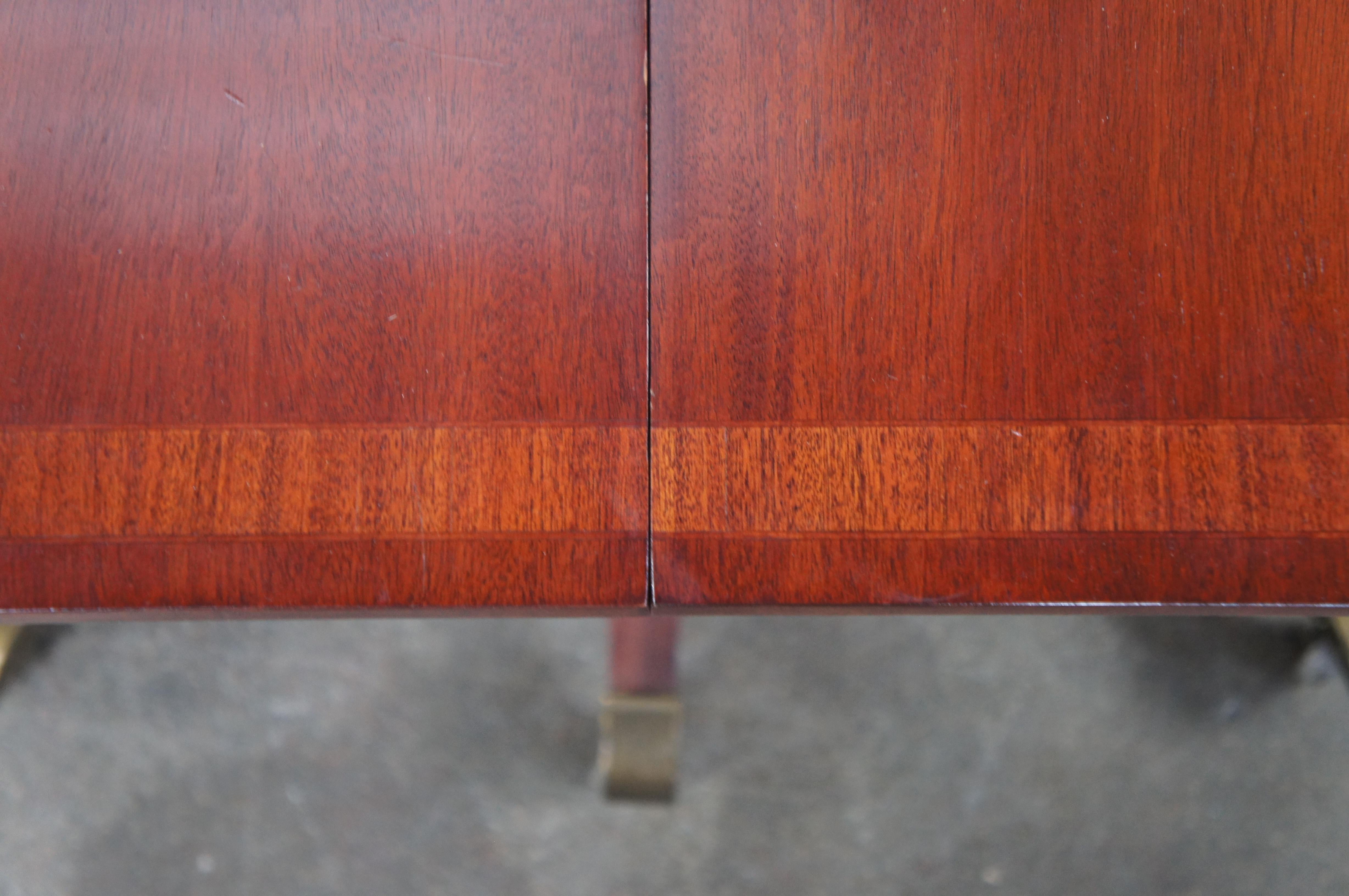 Union National Mid Century Duncan Phyfe Style Mahogany Drop Leaf Dining Table For Sale 1