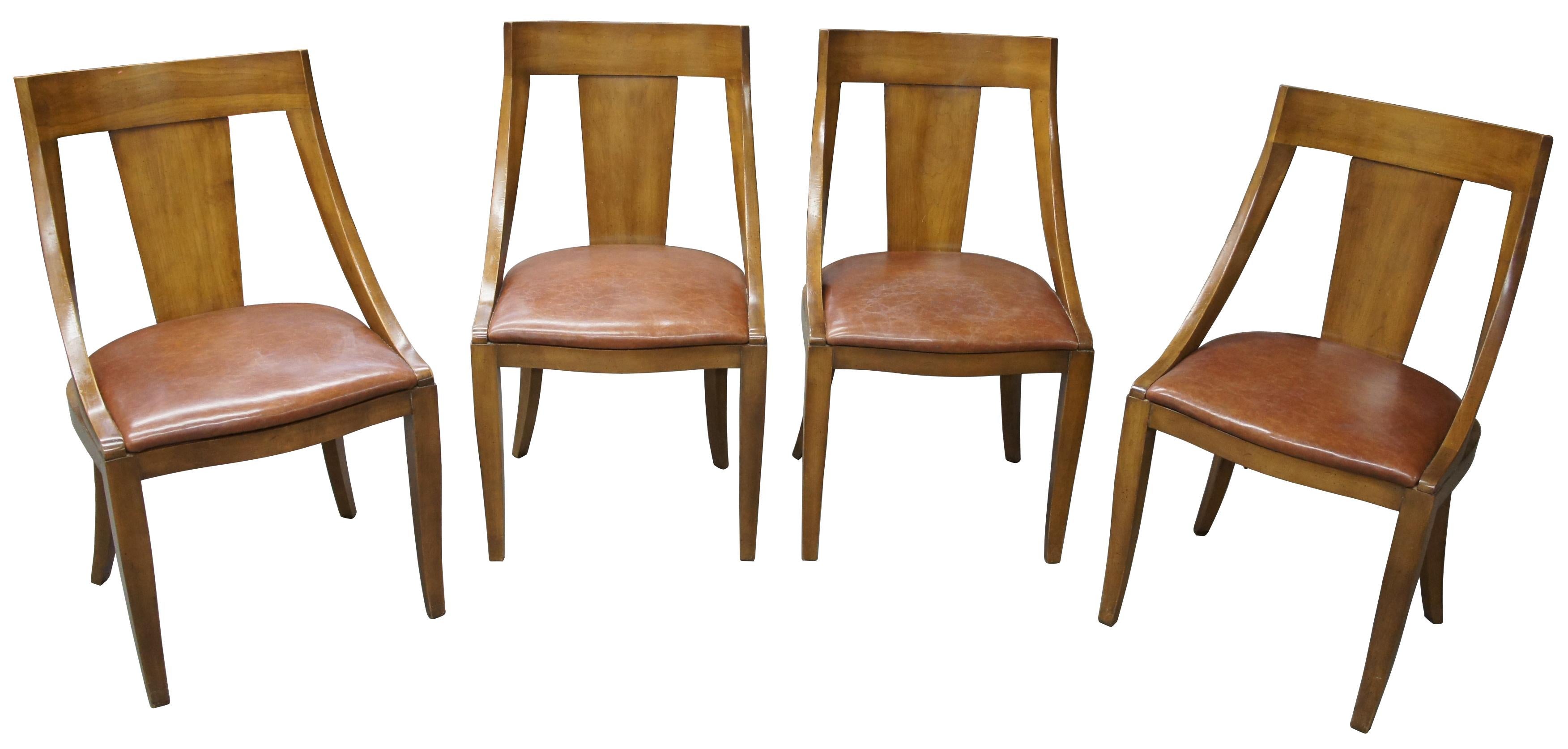 Union National Midcentury Fruitwood Italian Provincial Dining Set Table Chairs 2