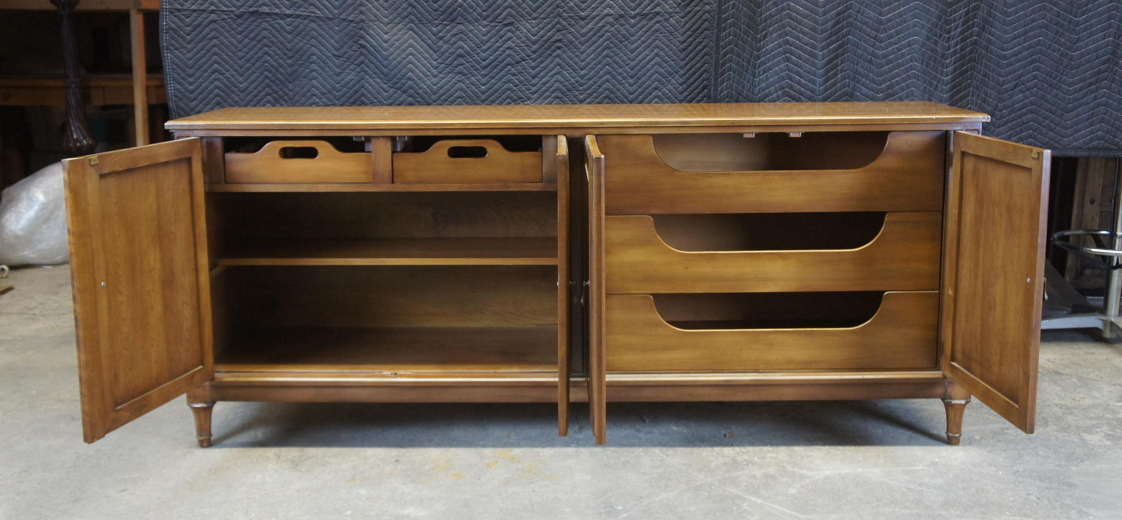 20th Century Union National Mid Century Italian Provincial Fruitwood Sideboard Buffet Console