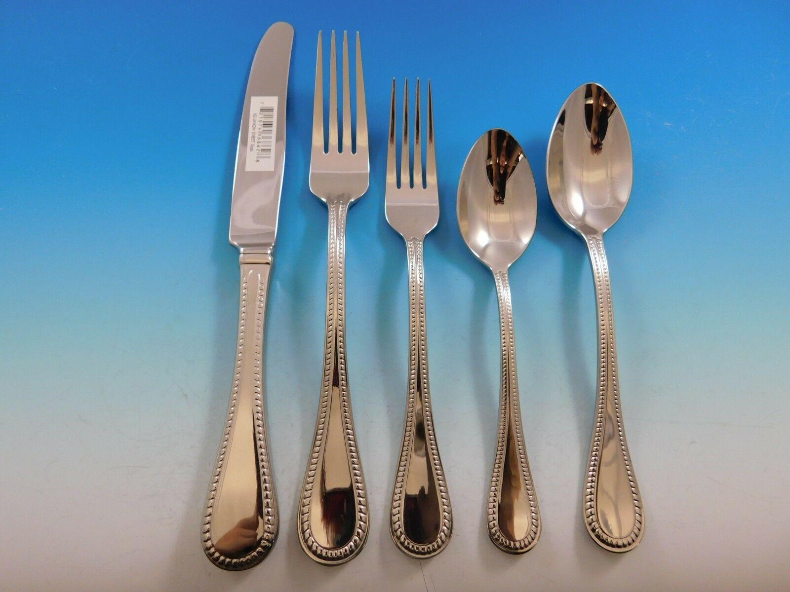 The flared handles of the classic-yet-contemporary kate spade new york Union Street flatware set are trimmed with stitched detailing. Perfect for both causal and formal dinnerware, this is flatware at its finest.

Features:
18/10 stainless