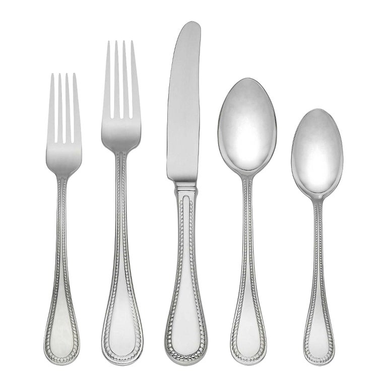 Union Street by Kate Spade NY Stainless Steel Flatware Set Service 12 New  60 Pcs For Sale at 1stDibs | kate spade union street flatware