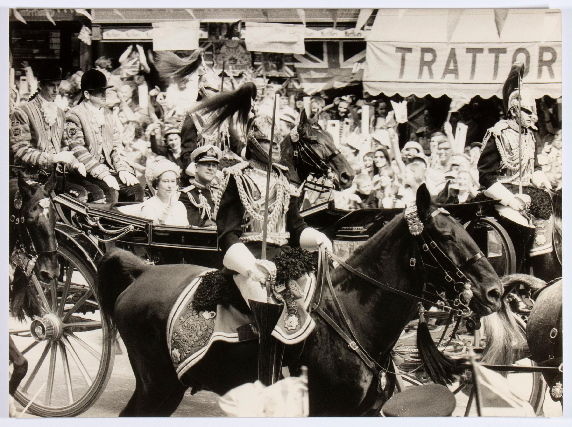 Unipix United Press International Black and White Photograph - Queen Elizabeth Prince Philip Wedding Prince Charles and Lady Diana Spencer