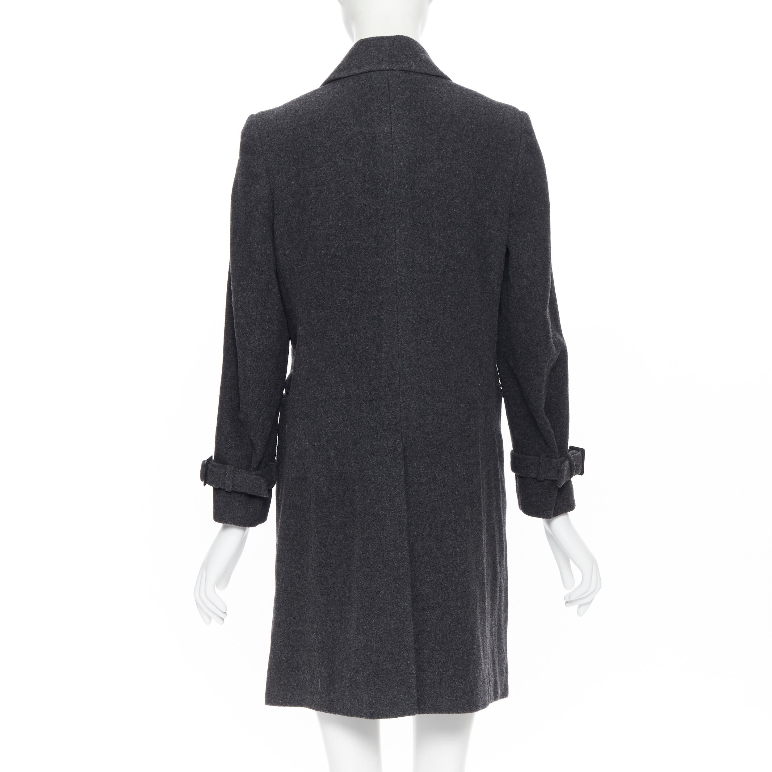 UNIQLO +J JIL SANDER Grauer doppelreihiger Mantel mit Manschettenbesatz aus Wolle S 1