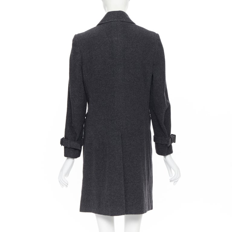 UNIQLO +J JIL SANDER grey wool strapped cuff double breasted coat S For  Sale at 1stDibs