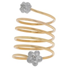 Unique 0.03 carat Natural Diamond Spiral Ring in 18K Yellow Gold