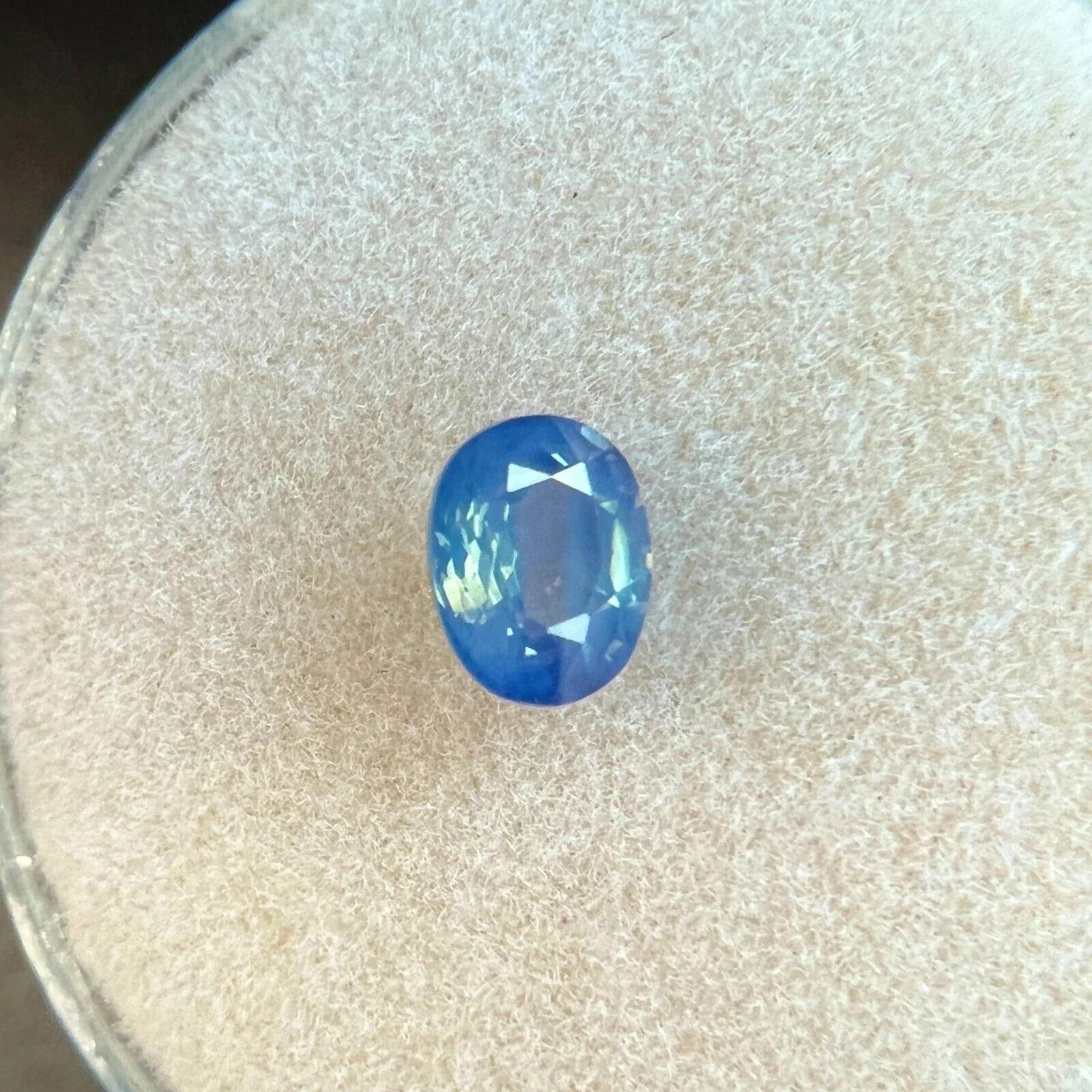 Women's or Men's Unique 0.58ct Green Blue Natural Ceylon Sapphire Oval Cut Rare Gem VS For Sale