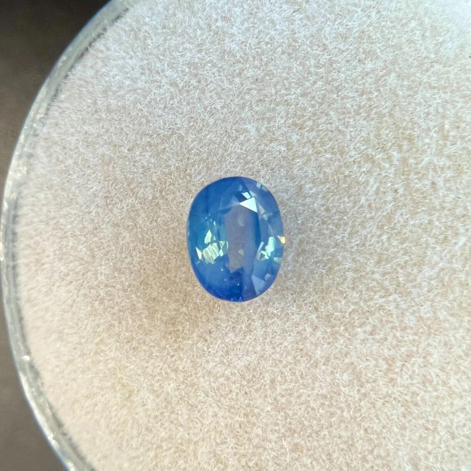 Unique 0.58ct Green Blue Natural Ceylon Sapphire Oval Cut Rare Gem VS For Sale 1