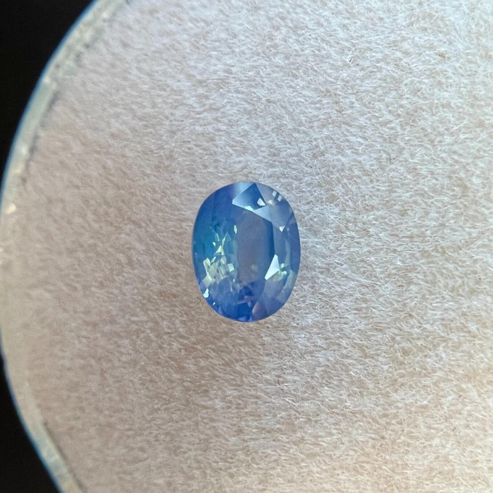 Unique 0.58ct Green Blue Natural Ceylon Sapphire Oval Cut Rare Gem VS For Sale 2