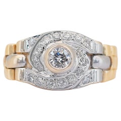 Unique 0.59ct Natural Diamonds Ring in 18k Yellow Gold - IGI Certified