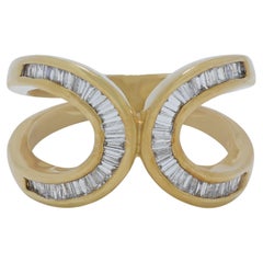 Unique 0.75ct Diamonds Ring in 18K Yellow Gold