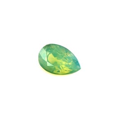 Unique 0.95ct Natural Vivid Yellow Green Hazy Silky Sapphire Pear Unheated Gem