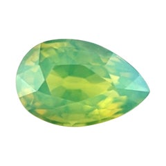Unique 0.95ct Natural Vivid Yellow Green Hazy Silky Sapphire Pear Unheated Gem