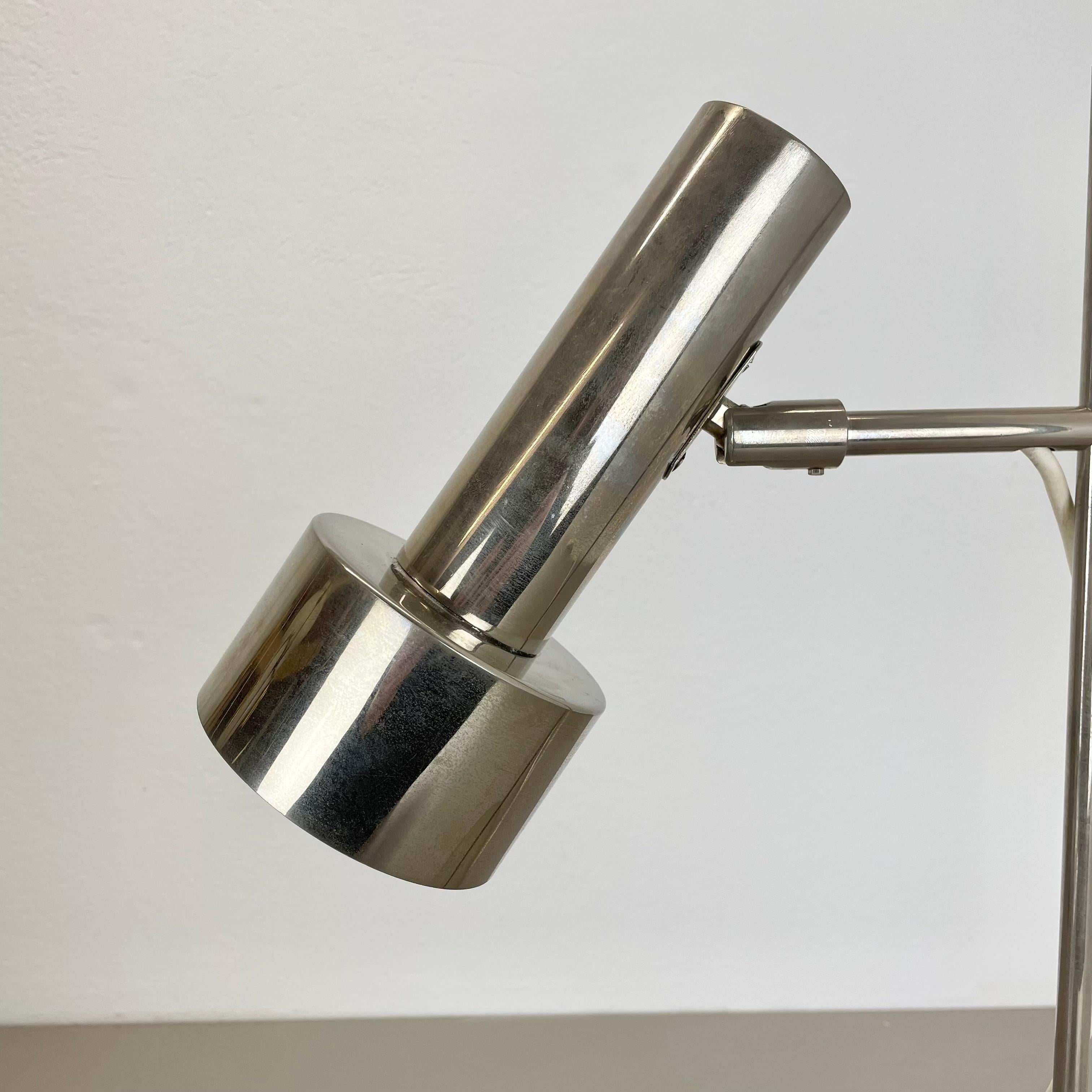 única mesa cromada de 1 punto Lámpara estilo Koch & Lowy OMI Lighting Alemania, 1970 Moderno de mediados de siglo en venta