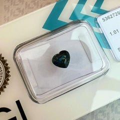 Unique 1.01ct Deep Yellowish Blue Rare Sapphire Heart Cut IGI Certified