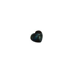 Saphir bleu jauneâtre foncé unique taille cœur certifié IGI de 1,01 carat