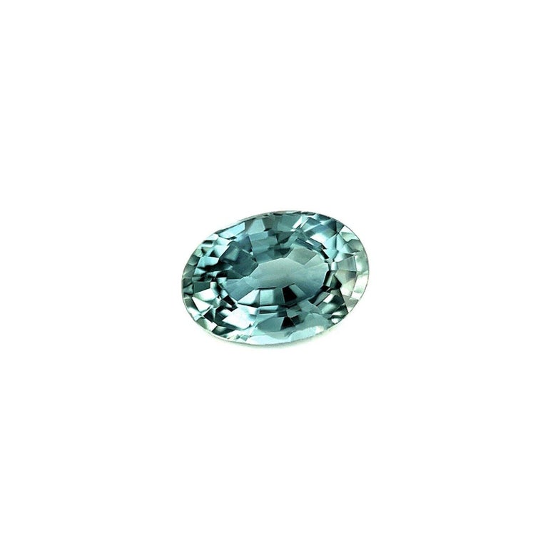 Unique 1.09 Carat Vivid Green Blue Sapphire Oval Cut Rare Loose Cut Gem ...
