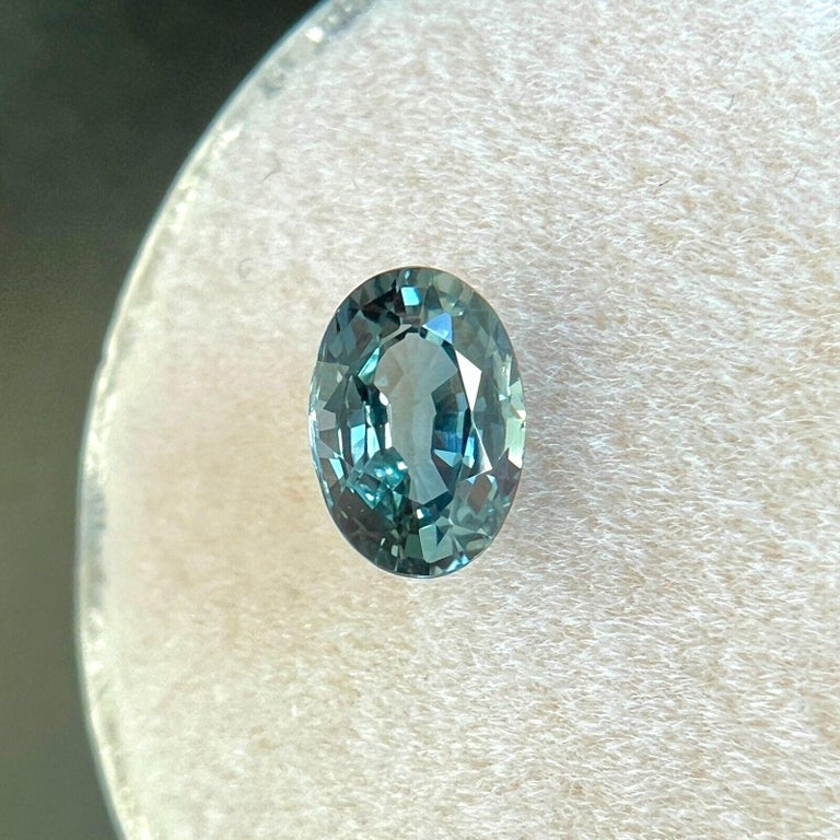 Unique 1.09 Carat Vivid Green Blue Sapphire Oval Cut Rare Loose Cut Gem ...