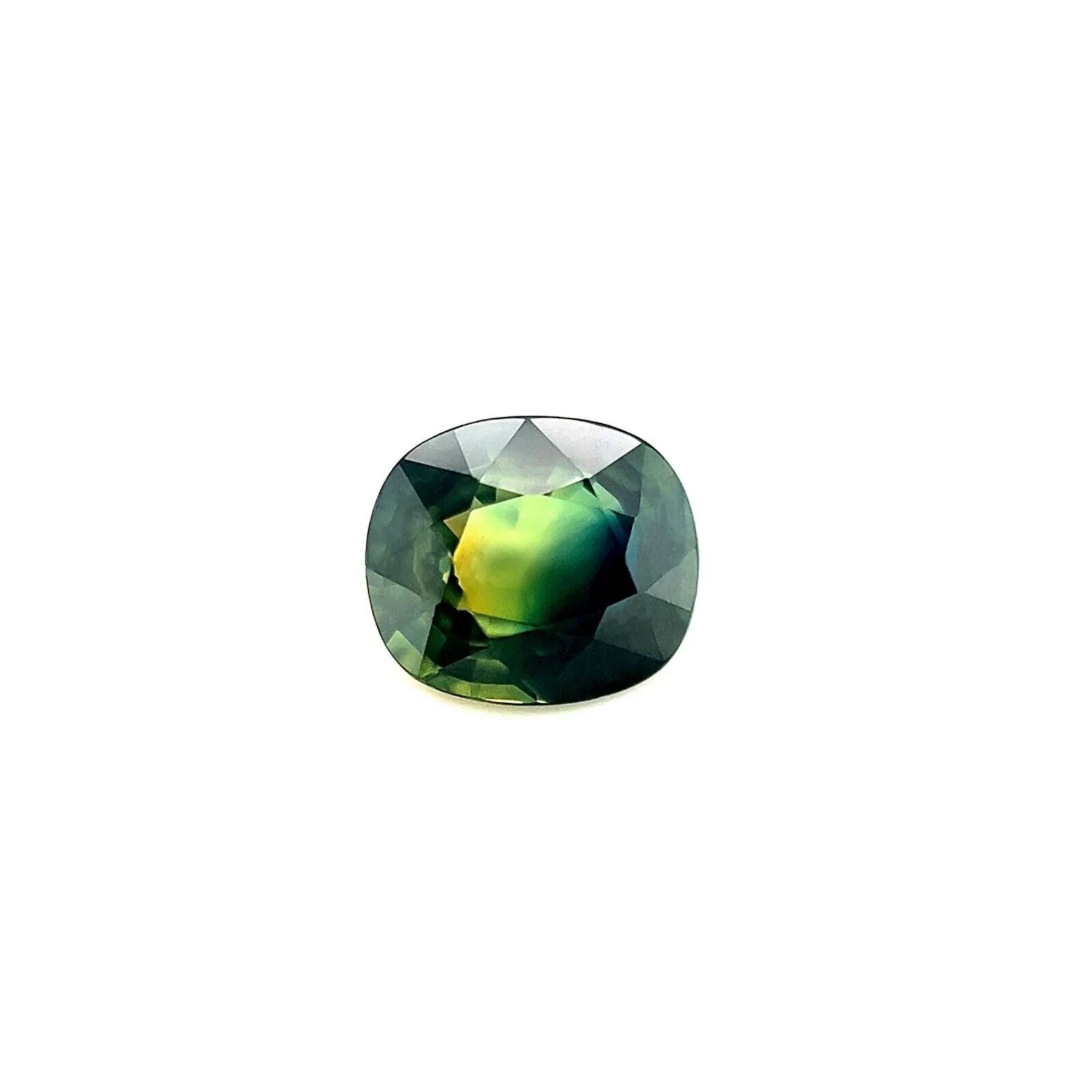 Saphir naturel unique taille coussin de 1,12 carat de couleur partielle rare VS en vente