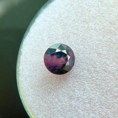 Gemme unique : saphir Winza naturel de 1,13 ct, bleu-violet, non traité, taille ronde, 5,5 mm