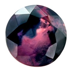 Gemme unique : saphir Winza naturel de 1,13 ct, bleu-violet, non traité, taille ronde, 5,5 mm