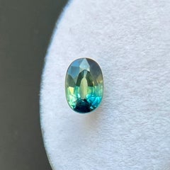 Unique 1.13ct Parti Colour Ceylon Sapphire Blue Green Oval Cut Gem 6.2x4.3mm VS
