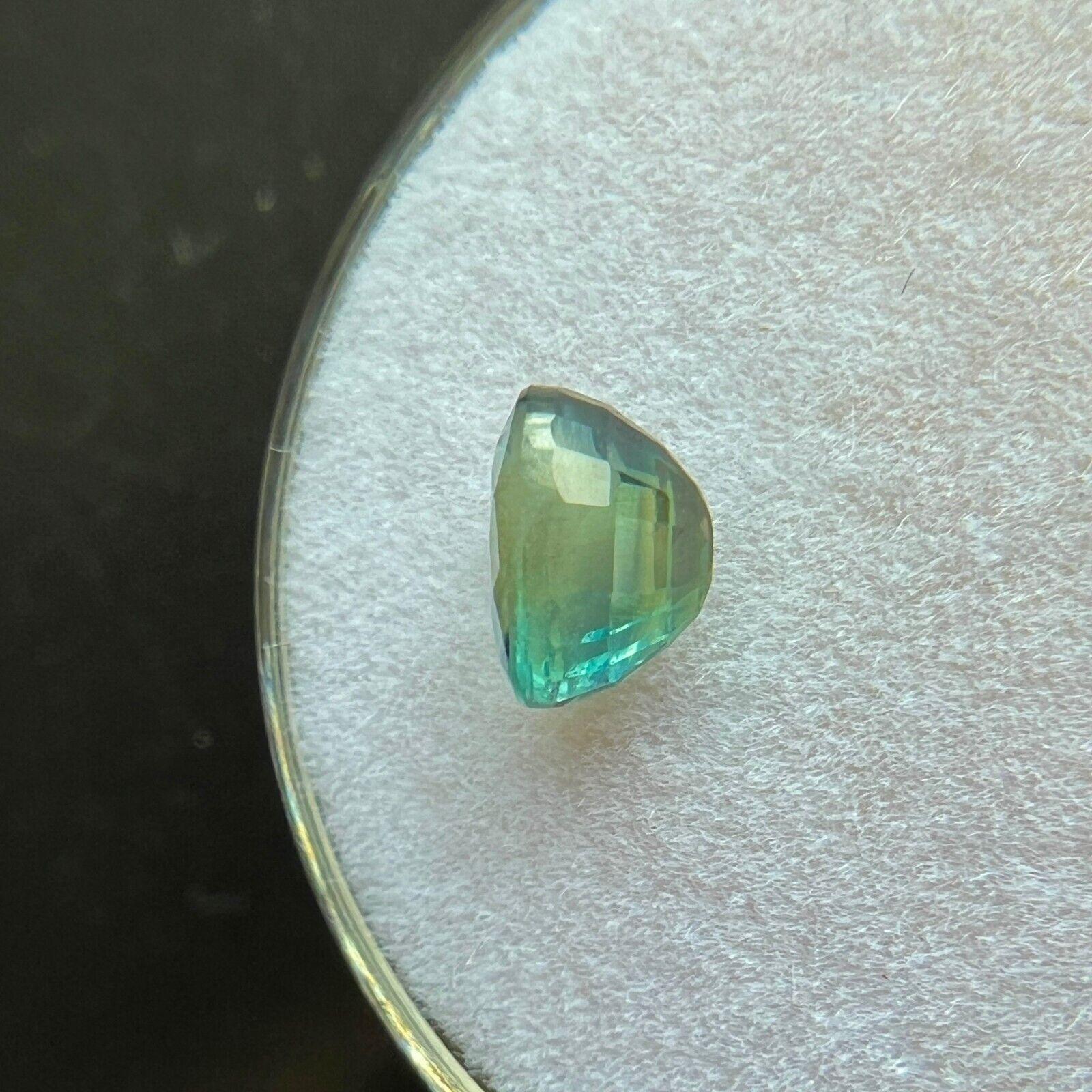 Gema única de 1,13 ct de zafiro de Ceilán de color parcial azul verde talla oval 6,2x4,3 mm VS en Nuevo estado para la venta en Birmingham, GB
