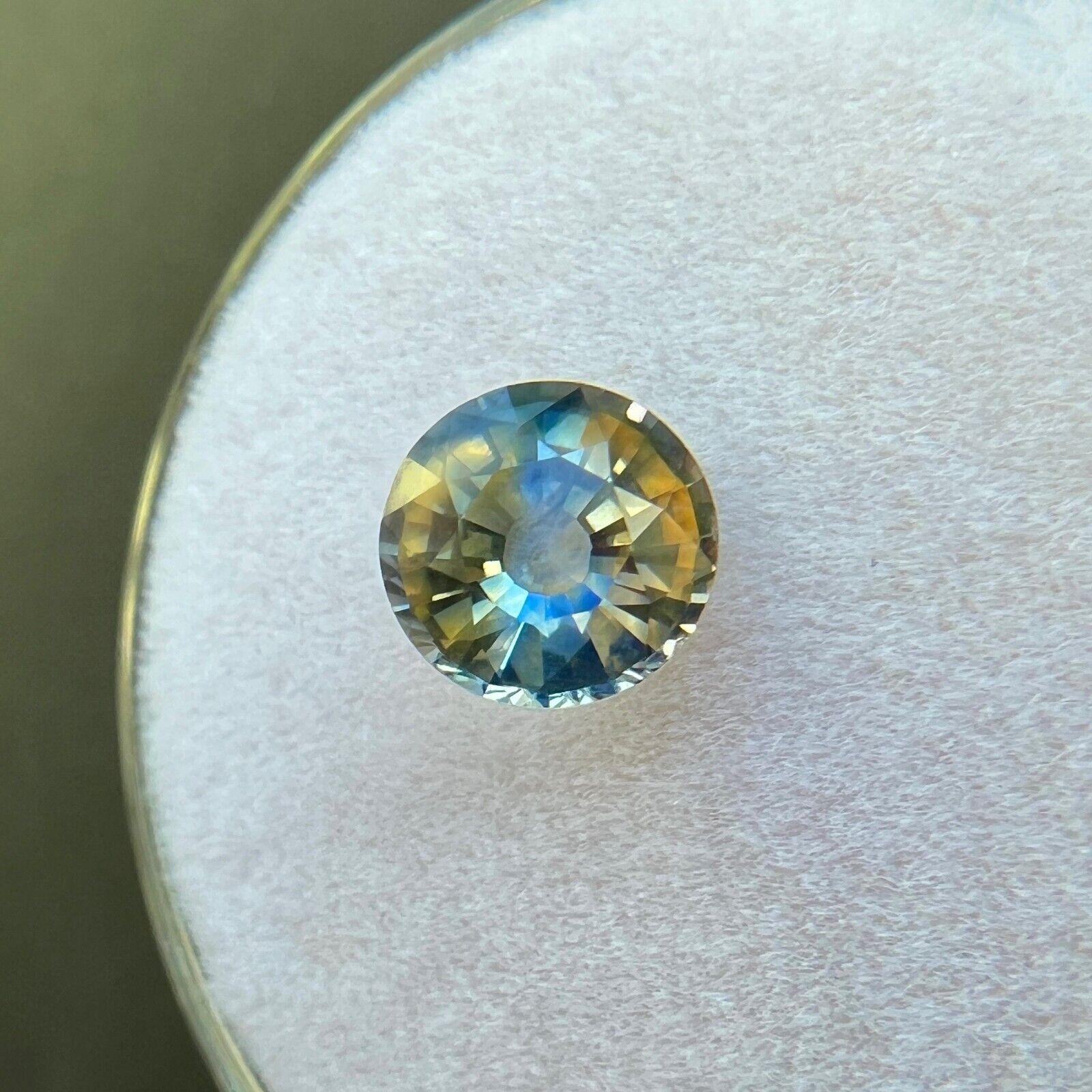 Einzigartige 1.16Ct Blau Orange Saphir Runde lose Edelstein 6.4Mm (Rundschliff)