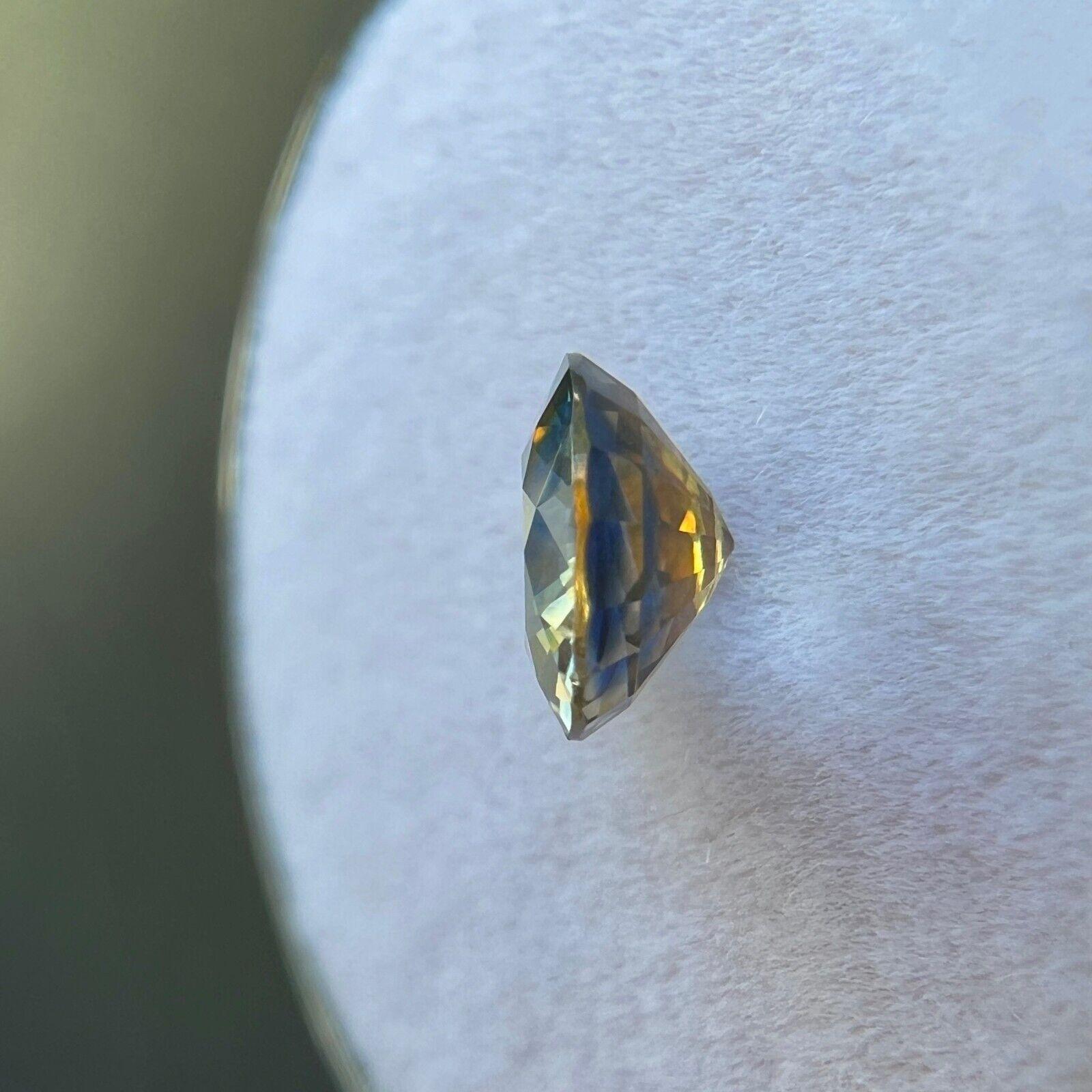 Einzigartige 1.16Ct Blau Orange Saphir Runde lose Edelstein 6.4Mm für Damen oder Herren