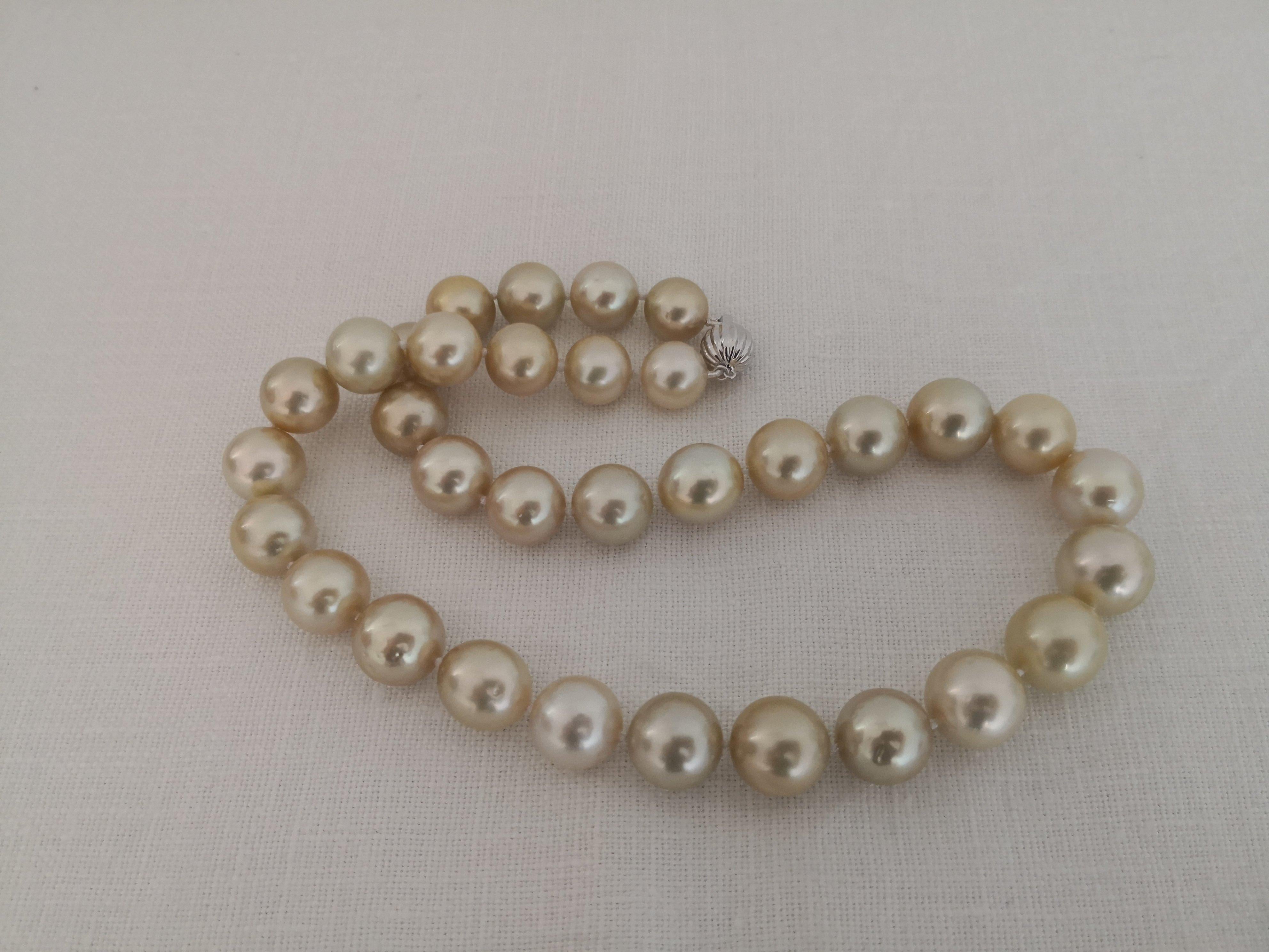 Einzigartige Südseeperlenkette in Champagnerfarbe Damen im Angebot