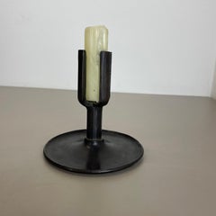 unique 1.3kg Brutalist Bronze Candleholder by Manfred Bergmeister, Germany 1970s