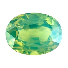 Unique 1.40ct GIA Certified Hazy Green Blue Yellow Sapphire Unheated Oval Cut