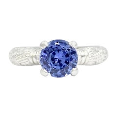 Unique 1.49 Carat Cornflower Blue Sapphire Platinum Alex Sepkus Ring