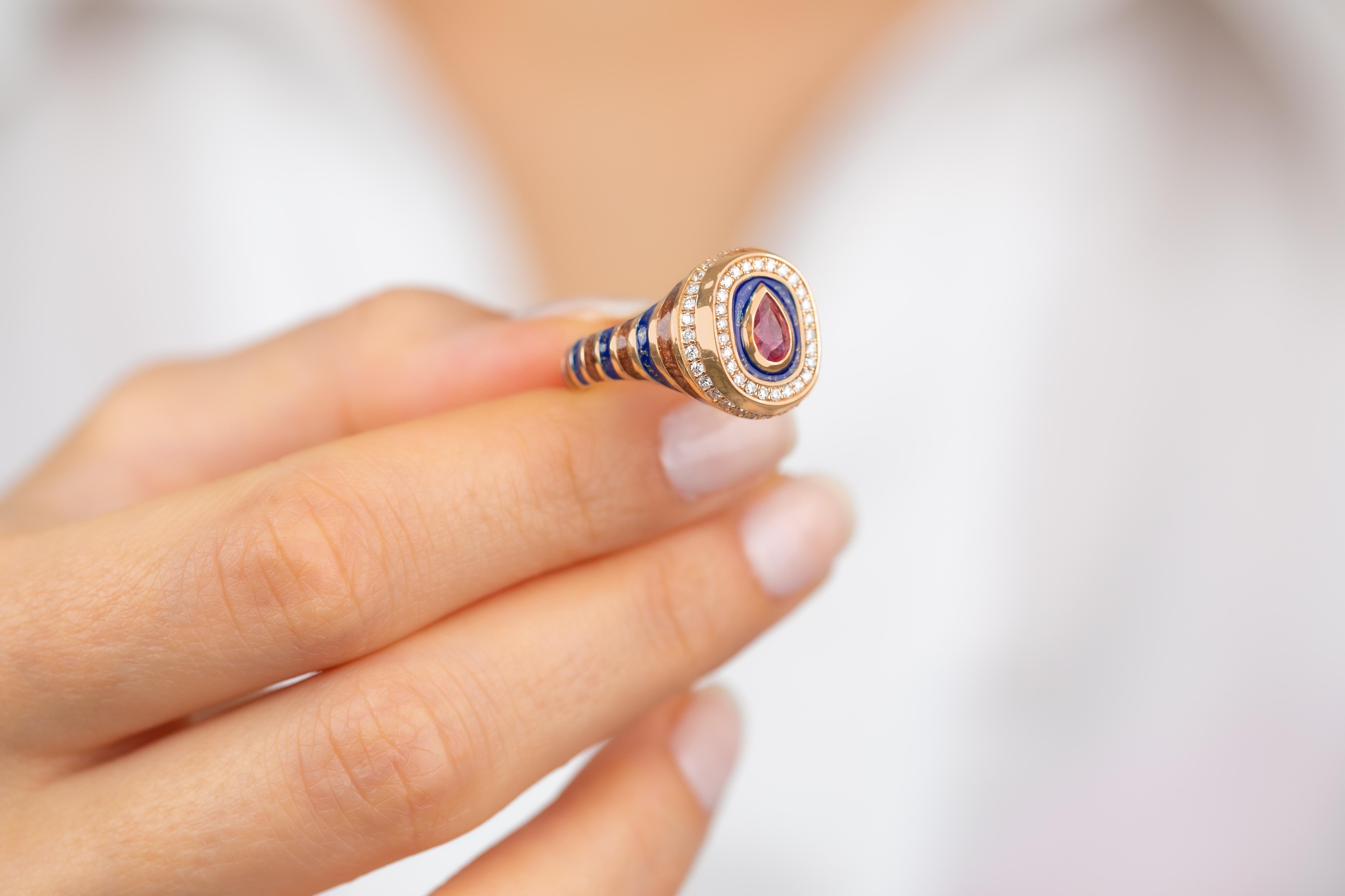 Unique 925 Sterling Silver Enamel Statement Ring: Colorful Artistry for the Fash For Sale 4