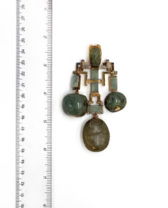 Unique 14K Gold Pebble Jade Pendant