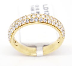 Unique 14 Karat VS1-Si1, Yellow Gold 0.86 Carat Pave Diamond Band Ring