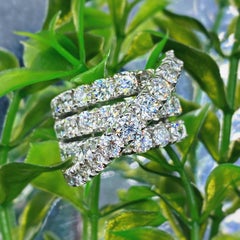 Unique 14K White Gold Diamond Fashion Cocktail Ring