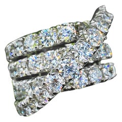 Unique 14k White Gold Diamond Fashion Cocktail Ring