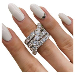 Unique 14K White Gold Diamond Fashion Cocktail Ring