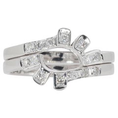 Unique 14k White Gold Ring with 0.21 Natural Diamonds
