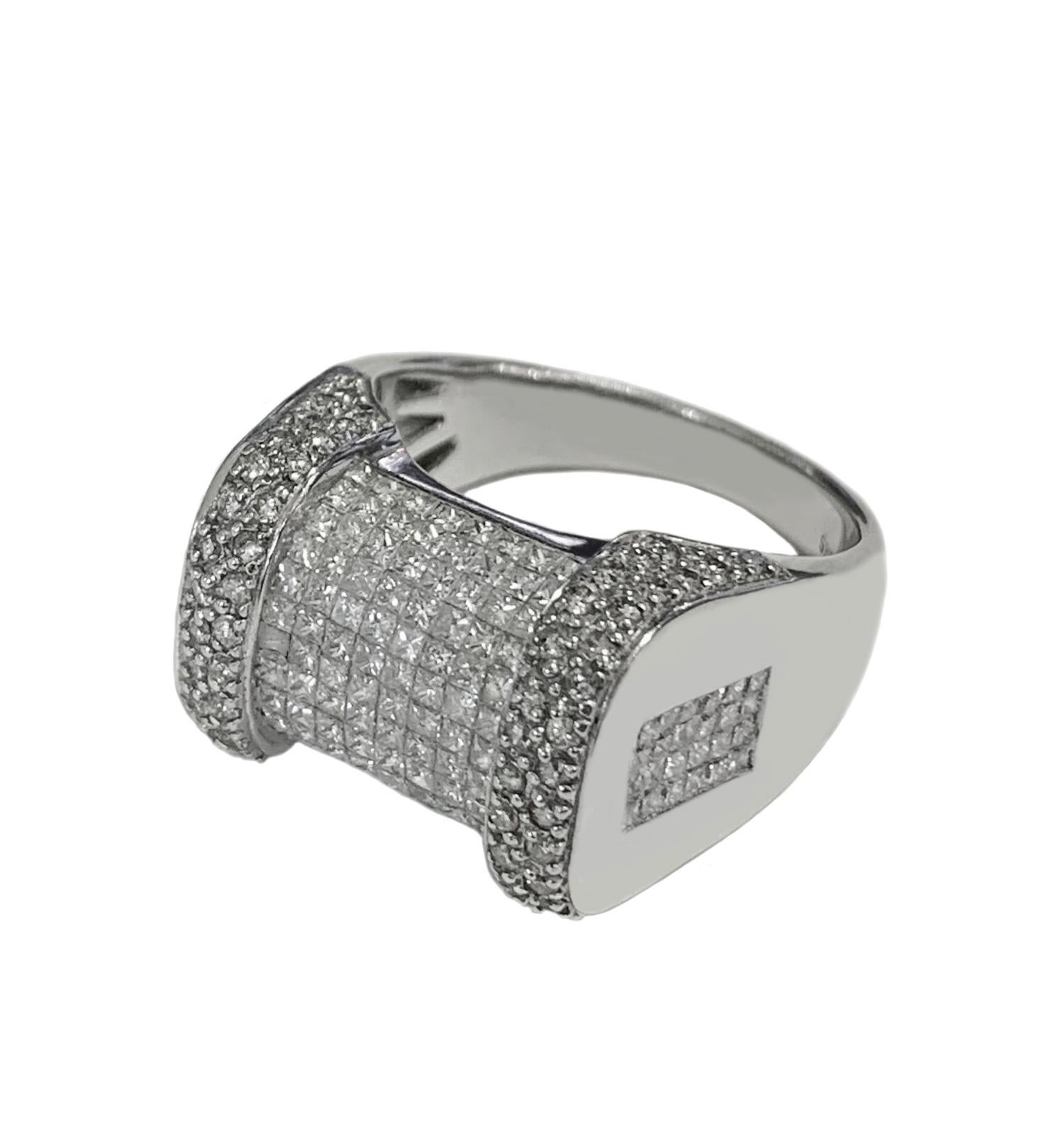 -Su misura

-Oro bianco 14k

-Dimensione anello: 10

-Peso: 14gr

-Larghezza dell'anello: 0,15-0,6