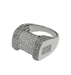 Unique 14k White Gold Ring with 3.25ct Diamonds, VS/G