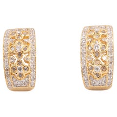 Unique 14k Yellow Gold Diamond Earrings