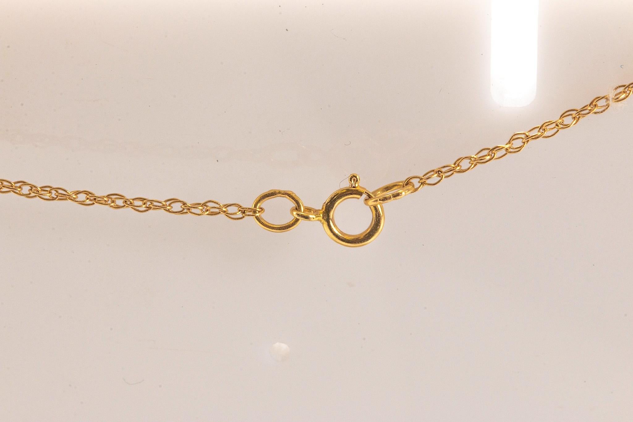 Women's Unique 14k Yellow Gold Diamond Pendant Necklace For Sale